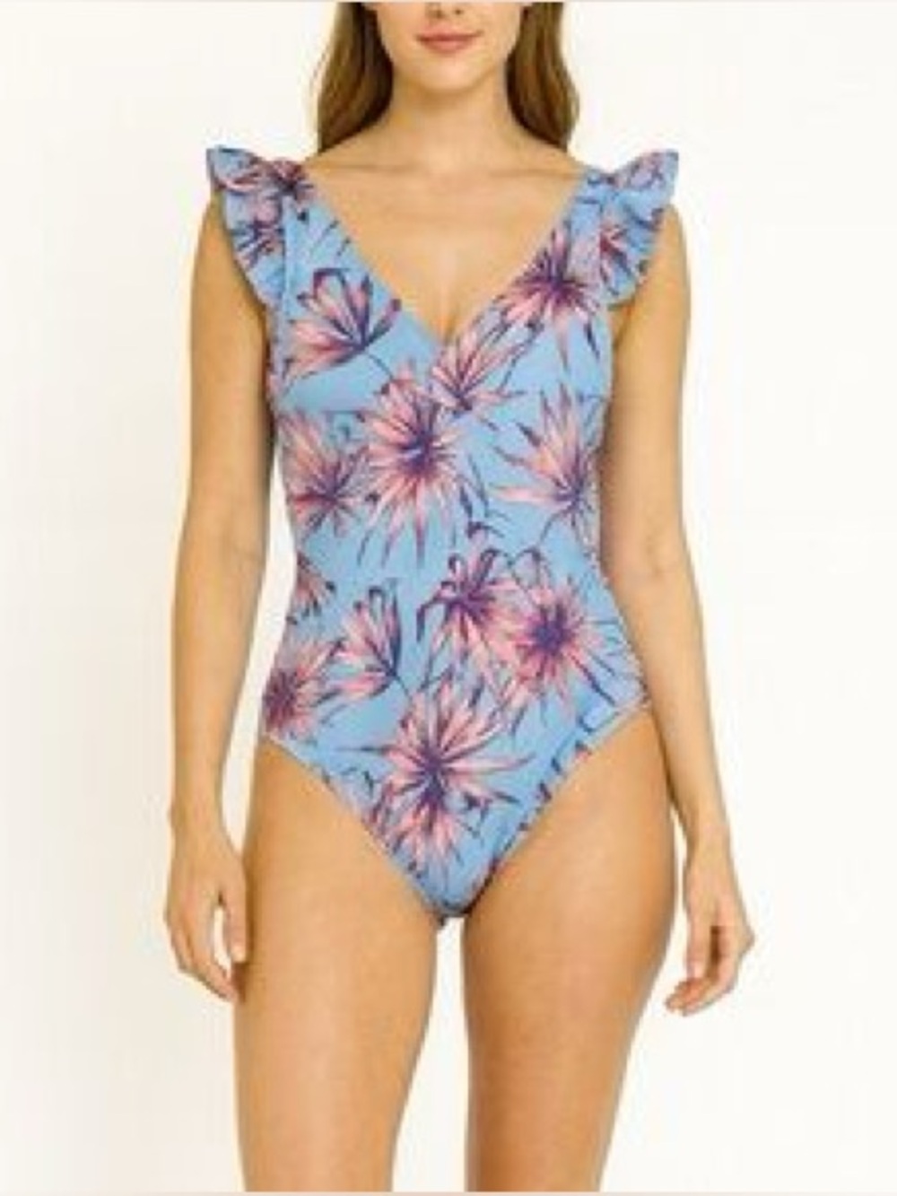 Jessica Simpson Palmy Days Tropical Floral One-Piece Swimsuit